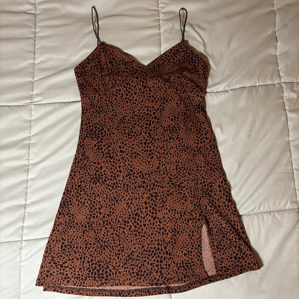 Cute Mini Leopard Print Slip Dress (Brand: Lovely Day)